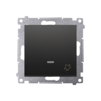 Przycisk „dzwonek” z podświetleniem LED (moduł) 10AX, 250V~, szybkozłącza, czarny mat, Simon 54 | DD1L.01/49 Kontakt Simon