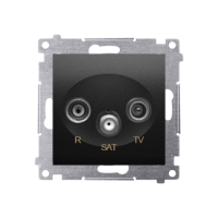Gniazdo antenowe R-TV-SAT przelotowe (moduł), czarny mat, Simon 54 | DASP.01/49 Kontakt Simon