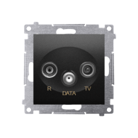 Gniazdo R-TV-DATA (moduł), czarny mat, Simon 54 | DAD.01/49 Kontakt Simon