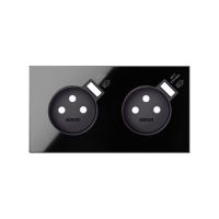 Panel 2-krotny: 2 gniazda z 2 zintegrowanymi ładowarkami USB SmartCharge 2,1 A czarny Simon 100 | 10020229-138 Kontakt Simon