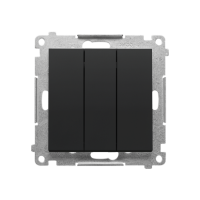 Przycisk potrójny z podświetleniem LED (moduł) 10 AX, 250 V~, szybkozłącza, Czarny mat Simon 55 | TP31L.01/149 Kontakt Simon