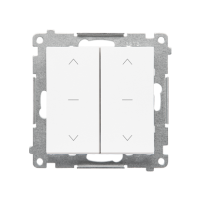 Przycisk roletowy podwójny trójpozycyjny 1-0-2 (moduł) 10 A, 250 V, szybkozłącza, Biały mat Simon 55 | TZP2.01/111 Kontakt Simon