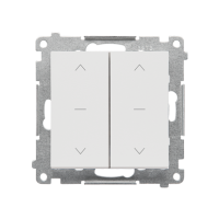 Przycisk roletowy podwójny trójpozycyjny 1-0-2 (moduł) 10A 250V szybkozłącza Jasnoszary mat Simon 55 | TZP2.01/114 Kontakt Simon