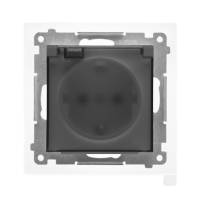 Gniazdo Schuko IP44 z przesł z uszcz ramki moduł 16A 250V szybkozł Kl transp Grafitowy mat Simon 55 | TGSZ1BCZ.01/116A Kontakt Simon