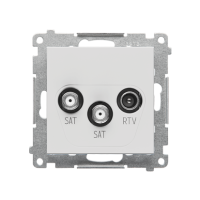 Gniazdo anten-satelit podwójne SAT-SAT-RTV (moduł) 2xWejście: 5MHz÷2,4GHz, Jasnoszary mat Simon 55 | TASK2.01/114 Kontakt Simon