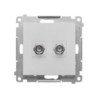 Gniazdo antenowe typu „F” podwójne (moduł). Do instalacji indywidualnych., Aluminium mat Simon 55 | TASF2.01/143 Kontakt Simon