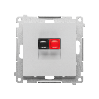 Gniazdo głośnikowe 1-krotne (moduł). Przekrój przewodów 2,5mm2, Aluminium mat Simon 55 | TGL1.01/143 Kontakt Simon