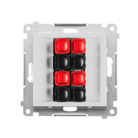 Gniazdo głośnikowe 4-krotne (moduł). Przekrój przewodów 2,5mm2, Jasnoszary mat Simon 55 | TGL4.01/114 Kontakt Simon