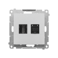Gniazdo HDMI + RJ45 kat.6. (moduł), Aluminium mat Simon 55 | TGHRJ45.01/143 Kontakt Simon