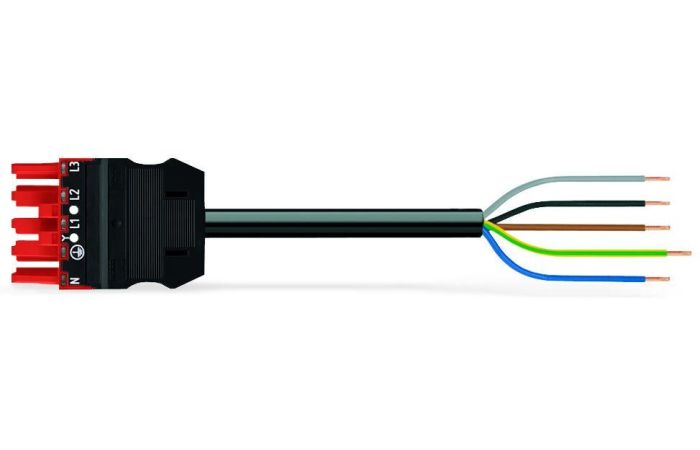 Przewód łączący gniazdo-wtyk, 5-bieg. kodowanie P, bez halogenu, czarny (4m) $ | 771-9975/117-401 Wago