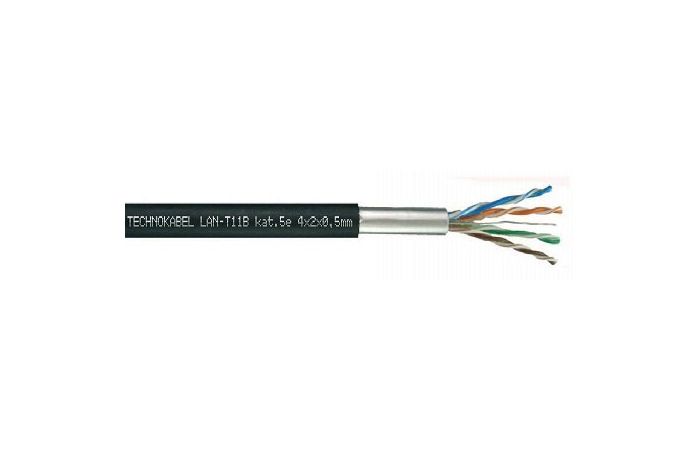 Kabel teleinformatyczny LAN-T11B 4X2X0,5 Kat.5E, czarny | 0024 014 05 Technokabel