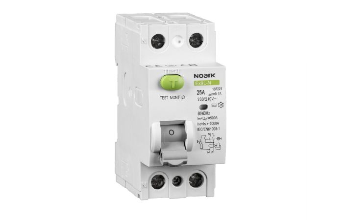 Wyłącznik różnicowoprądowy 2P 25A 30mA typ AC, Ex9L-N | 108314 Noark