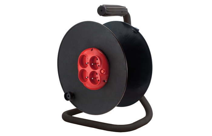 Zwijak bębnowy 4x gniazda z uziemieniem, z zabezpieczeniem termicznym, czarny, 4x2P+Z | ZB-40 Elgotech