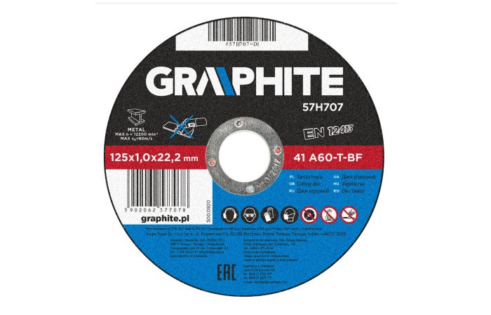 Tarcza do cięcia metalowa 125x1,0x22 | 57H707 GRAPHITE