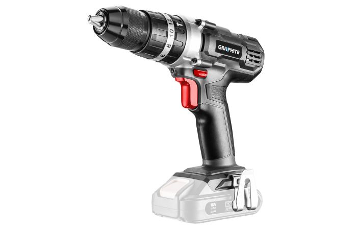 Wiertarko-wkrętarka akumulatorowa z udarem Energy+ 18V, Li- lon, uchwyt samozaciskowy 13mm | 58G010 GRAPHITE