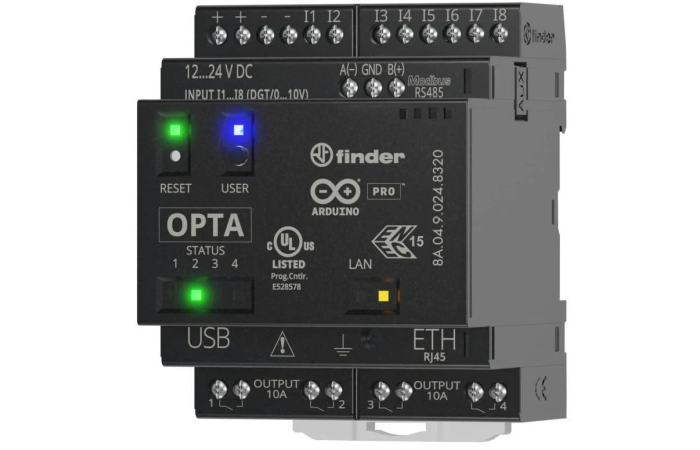 Przekaźnik logiczny programowalny ADVANCED 12...24V DC RJ45 lub MODBUS TCP/IP, MODBUS RS485 | 8A.04.9.024.8320 Finder