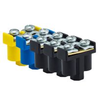 Zaciski podwójne 2x1-4mm2 400V VZZP 092-10, czarny/niebieski/żółto/zielony (zestaw 10szt) | 61.208 Elektro-Plast Opatówek