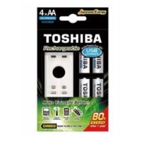 Ładowarka USB akumulatorów AA TOSHIBA USB +4 akumulatory AA 2000mAh | 00159079 Toshiba