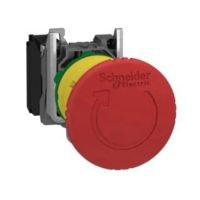 Przycisk sterowniczy Fi-20mm awaryjne wyłączenie czerwony z blokie odryglowania przez obrót 1C | XB4BS8442 Schneider Electric