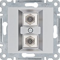 Złącze podwójne typu F, srebrny, lumina | WL3262 Hager