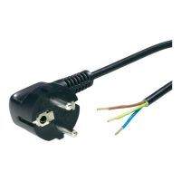 Przewód przyłączeniowy z wtyczką kątowa UniSCHUKO , 3x1, OMY żo, 10m, czarny PP-50/10M/3X1/OMY | W-98438 Plastrol