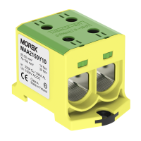 Zacisk uniwersalny, złączka OTL150-2 żółto-zielona 2xAl/Cu 25-150mm2 1000V, MAA2150Y10 | MAA2150Y10 Morek