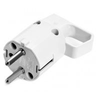 Wtyczka z uchem 2P+Z uni-Schuko 16A 250V IP20, biała | 325-01 Viplast