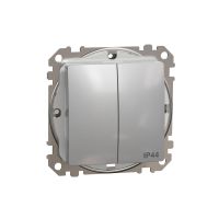 Łącznik świecznikowy IP44, srebrne aluminium, Sedna Design & Elements | SDD213105 Schneider Electric