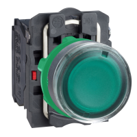 Przycisk podświetlany zielony kryty Fi-22mm z samopowrotem 24V 1NO 1NC | XB5AW33B5 Schneider Electric