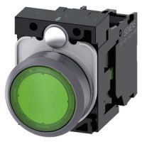 Przycisk 3SU1, 22mm, okrągły plastik, podświetlany, zielony, SIRIUS ACT | 3SU1132-0AB40-1BA0 Siemens