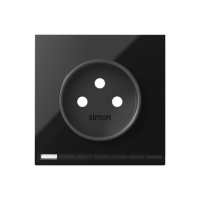 Pokrywa iO gniazda z uziemieniem czarny Simon 100 | 10002042-138 Kontakt Simon