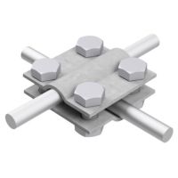 Złącze krzyżowe 4xM8x16 dwie płytki B do 20 mm drut Fi 5-12mm | AH0110OG AH Hardt