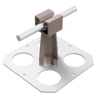 Uchwyt przyklejany z metalową podstawą z otworami ze słupkiem, brązowy, tworzywo/aluminum | AH12134B AH Hardt