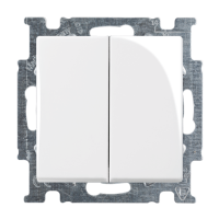 Wyłącznik z klawiszem podwójny schodowy, n/t kremowy 2006/6/6 UC-92-507, Basic55 | 2CKA001012A2151 ABB