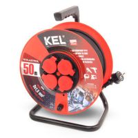 Przedłużacz bębnowy PROFESSIONAL LINE, 4x2p+Z, IP44 16A H05RR-F 3x2,5, 40m, czarny  | W-97923 Plastrol