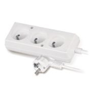 Przedłużacz z trzykrotnym gniazdem 3x2p+Z, 10A 1,5m, biały PS-370/1,5 | T-10539 Plastrol