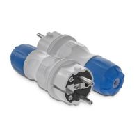Wtyczka rozbieralna prosta Uni Schuko EXTREM 2p+Z, 16A IP 54, szaro-niebieski WT-54 | W-97976 Plastrol