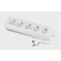 Przedłużacz z pięciokrotnym gniazdem ECO 5X2p+z, 10A 1,5m biały PS-570/1,5 | W-97486 Plastrol