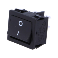Przełącznik ROCKER DPST 2-pozycyjny OFF-ON 6A/250VAC czarny brak 50m9 UL94V-2 ROHS | RS1333ABB2 Inny