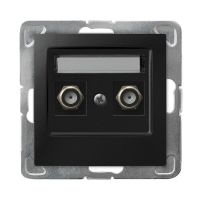 Gniazdo antenowe typu F podwójne GPA-2YF/m/33 METALIK IMPRESJA, czarny | GPA-2YF/m/33 Ospel