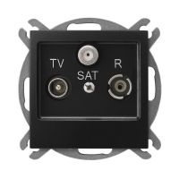 Gniazdo R-TV-SAT końcoweczarny metalic, Impresja | GPA-YS/m/33 Ospel