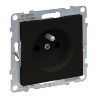 Gniazdo 2P+Z z przesłoną 16 A 250 V zaciski automatyczne, czarny, Suno | 721480 Legrand