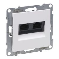 Gniazdo 2XRJ45/kat 5E UTP, biały, Suno | 721151 Legrand