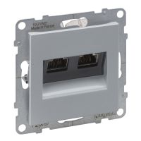 Gniazdo 2XRJ45/kat 6 STP, aluminium, Suno | 721357 Legrand
