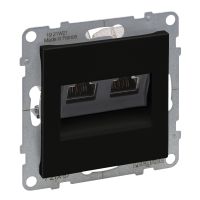 Gniazdo 2XRJ45/kat 6 STP, czarny, Suno | 721457 Legrand