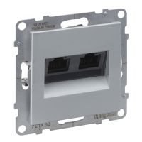 Gniazdo 2XRJ45/kat 6 UTP, aluminium, Suno | 721353 Legrand