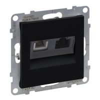 Gniazdo RJ11 + RJ45/KAT 6 UTP, czarny, Suno | 721460 Legrand
