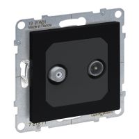 Gniazdo TV-R-SAT końcowe 2 przewody 1.5 dB, czarny, Suno | 721471 Legrand