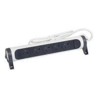 Przedłużacz PREMIUM obrotowy 5X2P+Z, z przewodem 1.5m 3x1,0mm2 biały/grafitowy | 049450 Legrand