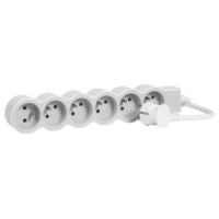 Przedłużacz Standard 6x2P+Z 3x1 przewód 1,5m biały/jasnoszary | 049484 Legrand